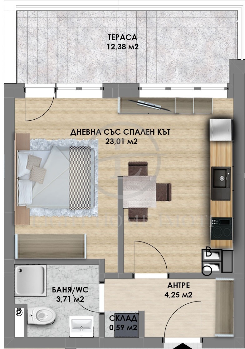 Na prodej  Studio Plovdiv , Christo Smirnenski , 61 m2 | 11549006 - obraz [2]