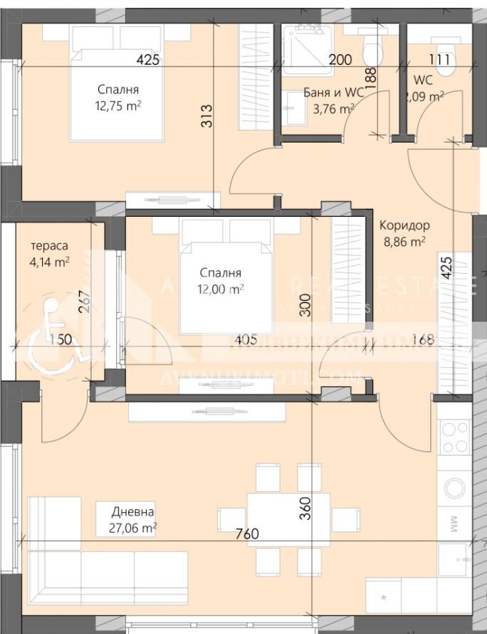 Satılık  2 yatak odası Plovdiv , Karşiyaka , 100 metrekare | 22984076 - görüntü [2]
