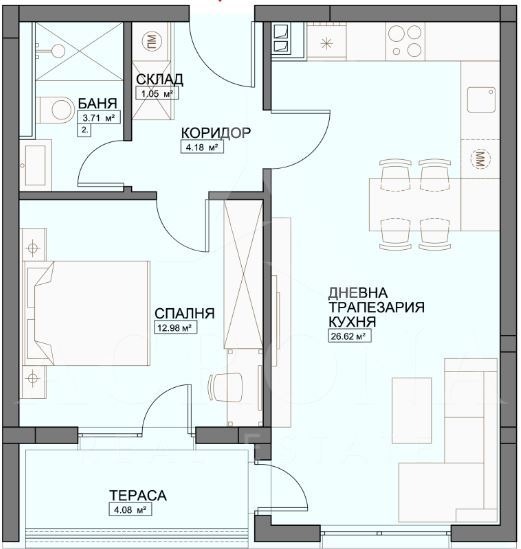 Продаја  1 спаваћа соба Пловдив , Остромила , 72 м2 | 16009804 - слика [2]