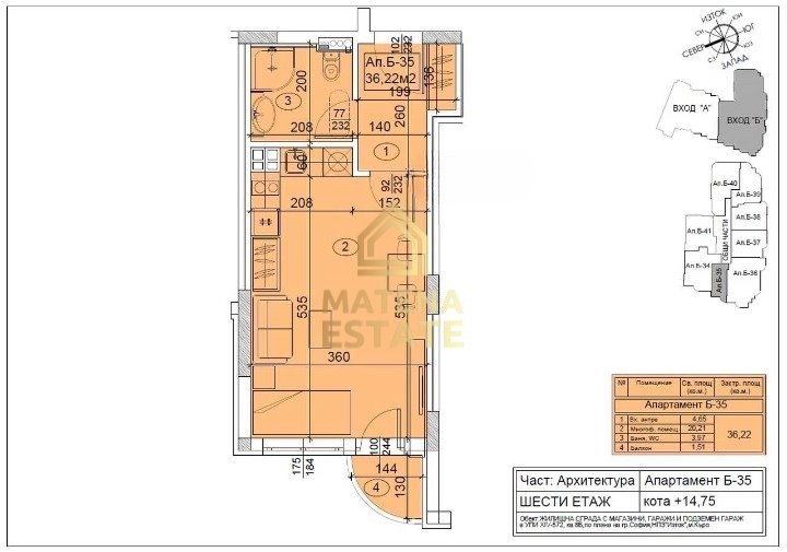 Myytävänä  Studio Sofia , Poligona , 42 neliömetriä | 48765863 - kuva [2]