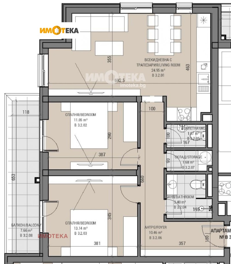 Продава 3-СТАЕН, гр. София, Овча купел 2, снимка 2 - Aпартаменти - 43213218