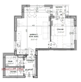 Продава 2-стаен град София Обеля - [1] 