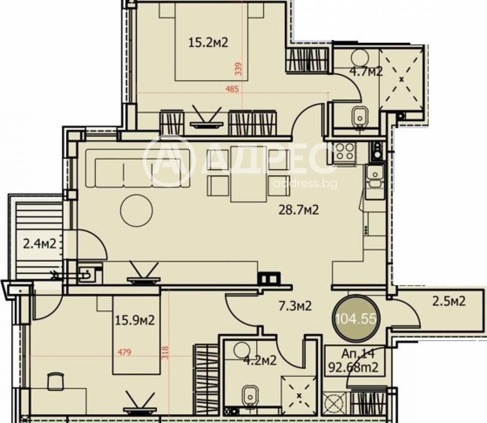 Продава 3-СТАЕН, гр. София, Драгалевци, снимка 4 - Апартаменти - 55790260