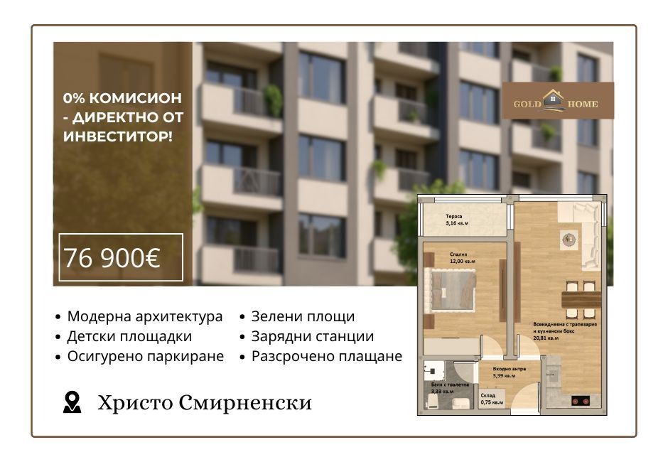 Продава 2-СТАЕН, гр. Пловдив, Христо Смирненски