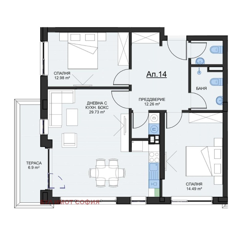 Продава 3-СТАЕН, гр. София, Малинова долина, снимка 3 - Апартаменти - 52261877
