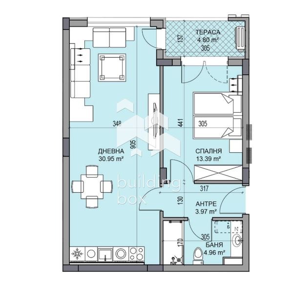 À venda  1 quarto Plovdiv , Gagarin , 79 m² | 11666310 - imagem [2]