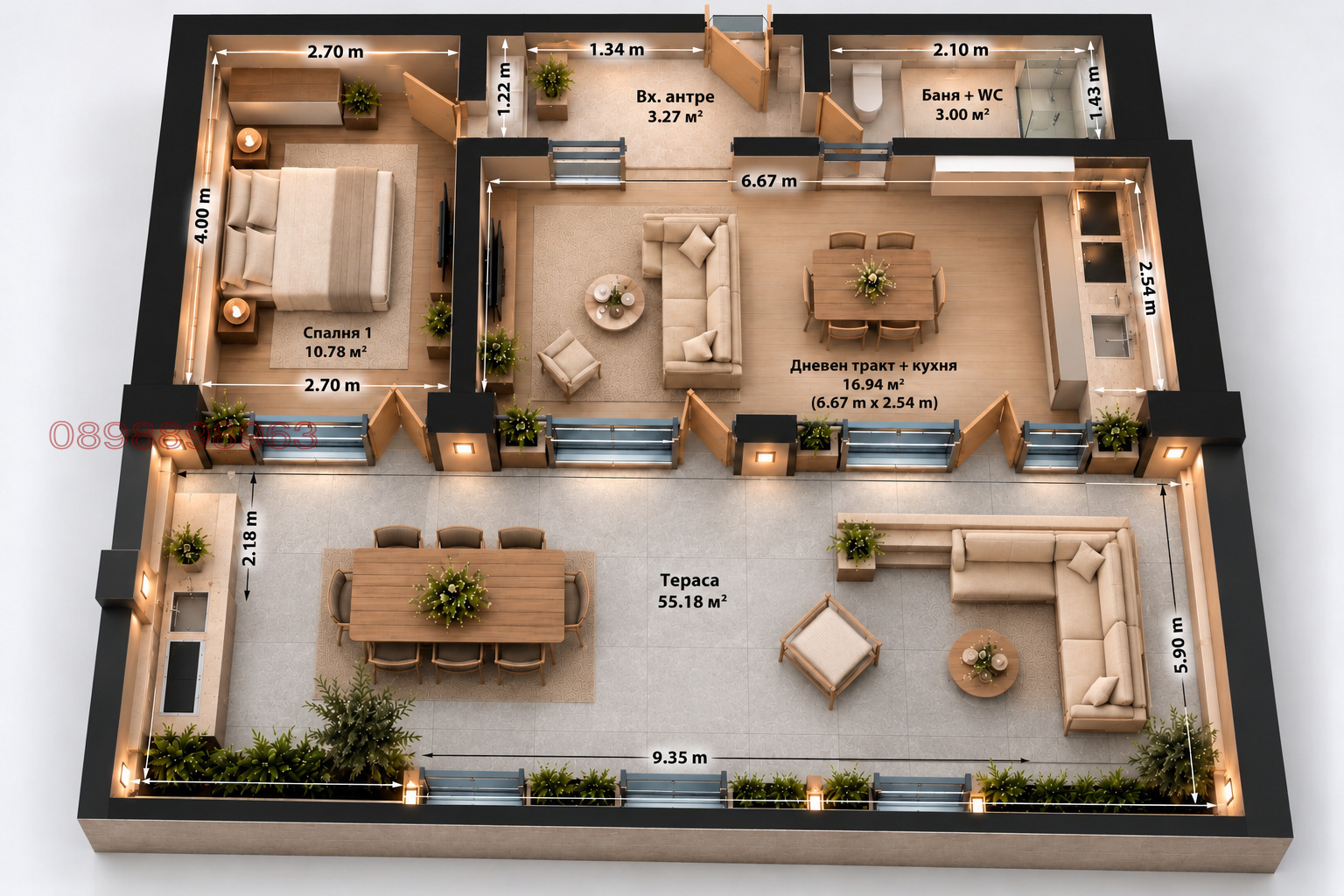 Продава 2-СТАЕН, гр. Варна, Виница, снимка 12 - Апартаменти - 56682190