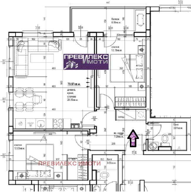 Na prodej  2 ložnice Plovdiv , Komatevski vazel , 100 m2 | 47573327