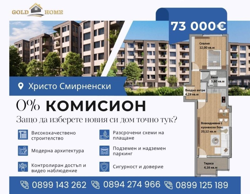 Продается  1 спальня Пловдив , Христо Смирненски , 65 кв.м | 19103521