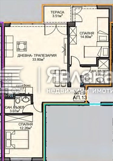 Продава 3-СТАЕН, гр. София, Обеля 2, снимка 1 - Aпартаменти - 47611251