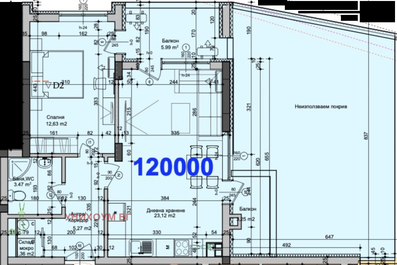 Eladó  1 hálószoba Burgas , Izgrev , 129 négyzetméter | 45761380 - kép [3]