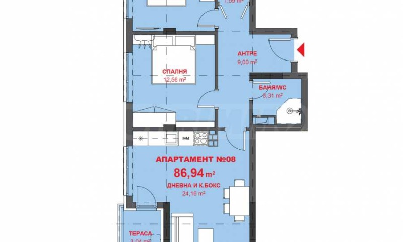 Продается  2 спальни Бургас , Изгрев , 86 кв.м | 23160556 - изображение [2]