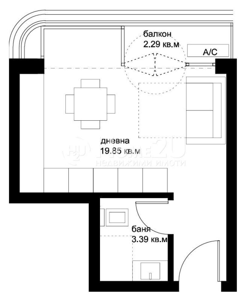 Продава 1-СТАЕН, гр. Варна, Трошево, снимка 2 - Апартаменти - 54024070