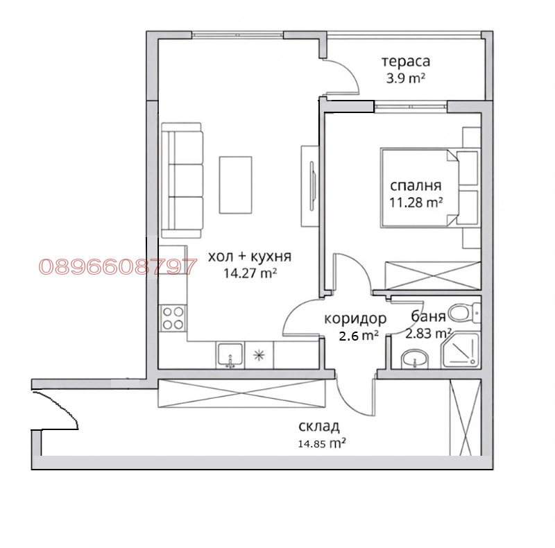 Продава  2-стаен град София , Люлин 5 , 50 кв.м | 90814390