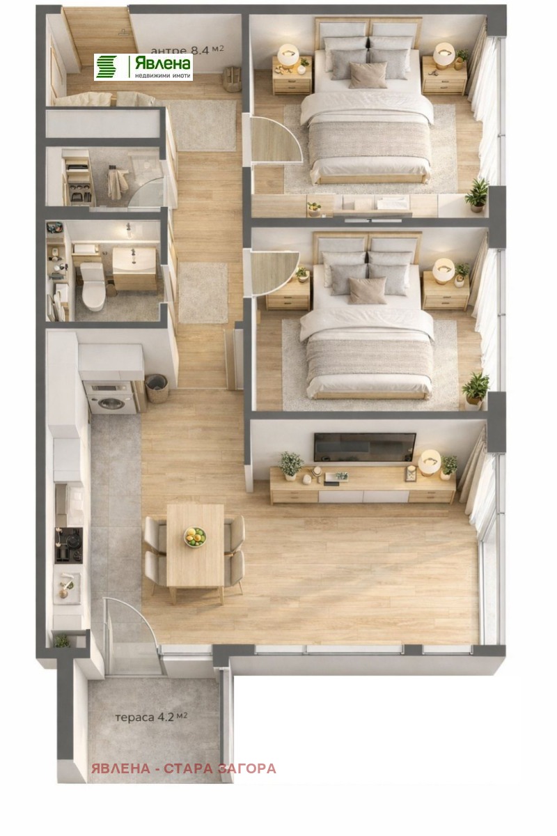 Продава 3-СТАЕН, гр. Стара Загора, Аязмото