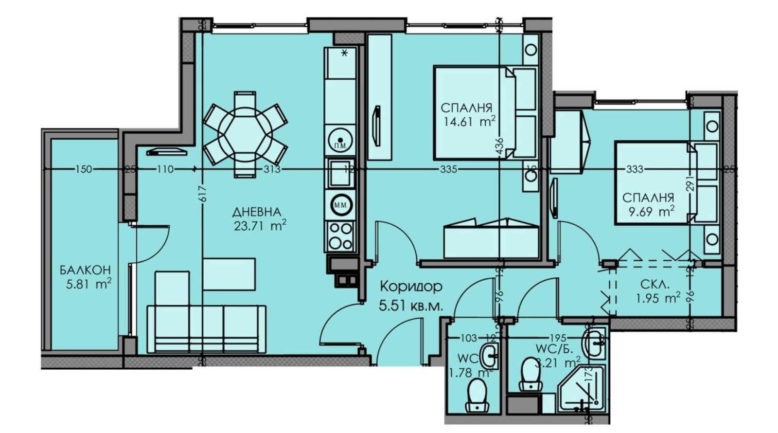 Продава 3-СТАЕН, гр. Бургас, Славейков, снимка 3 - Апартаменти - 54054364