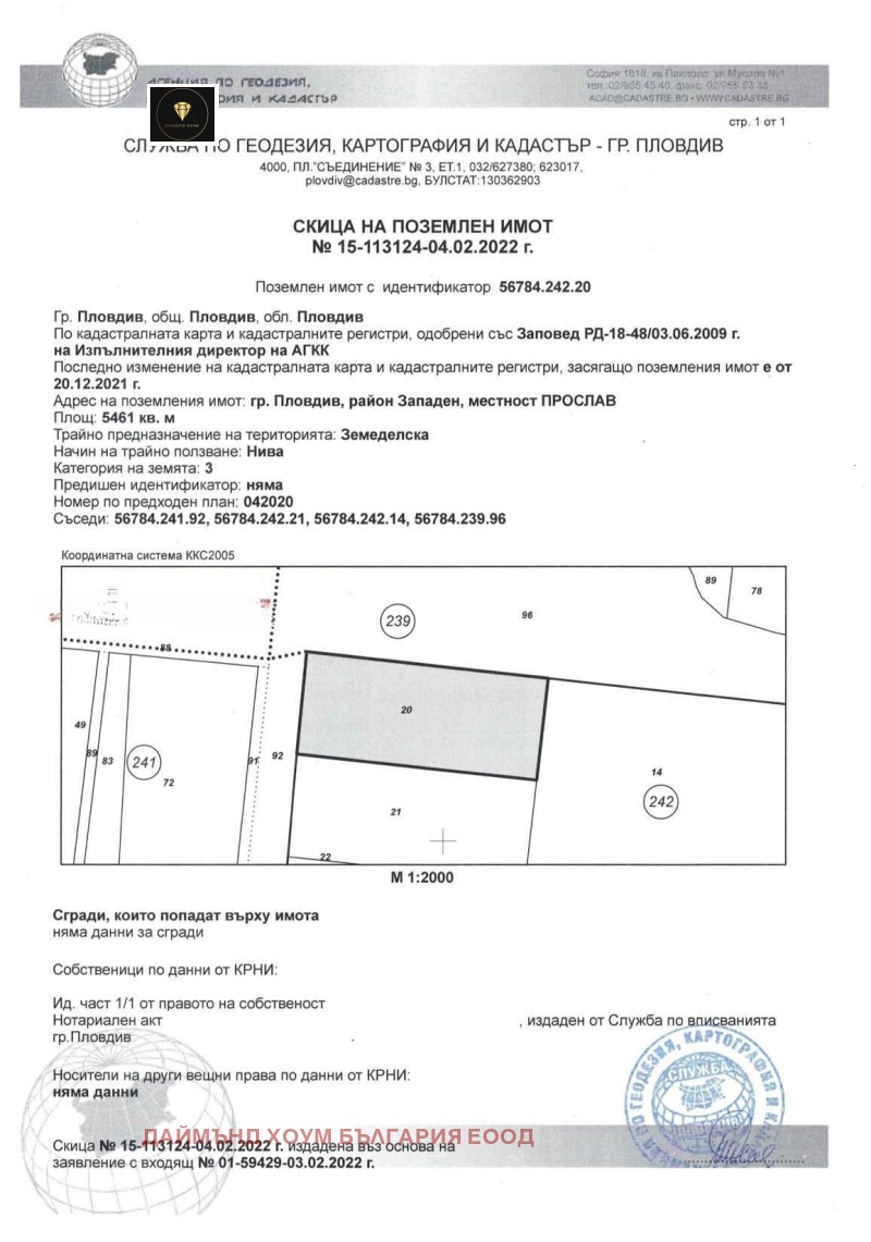 Продава  Парцел град Пловдив , Западен , 5461 кв.м | 84764125