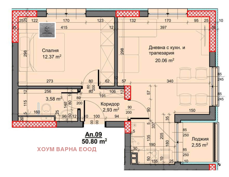 Myytävänä  1 makuuhuone Varna , m-t Ptšelina , 59 neliömetriä | 18274942 - kuva [3]