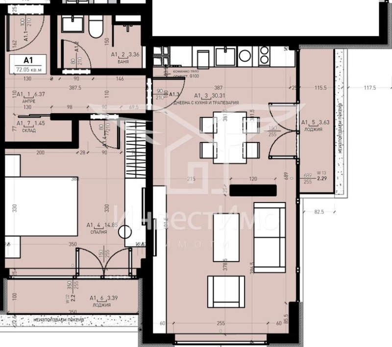 Продаја  1 спаваћа соба Софија , Дружба 2 , 89 м2 | 73718749 - слика [4]