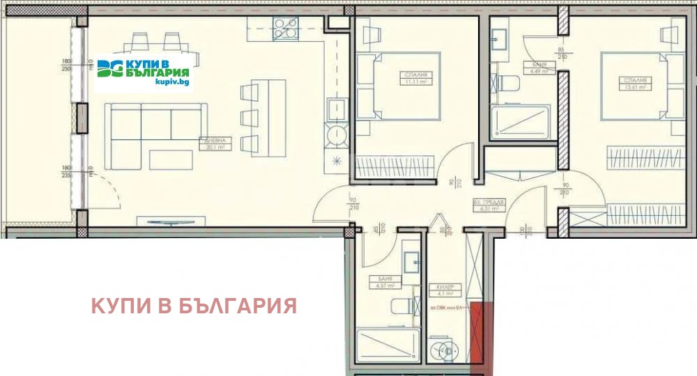 Продава 3-СТАЕН, гр. Варна, Кайсиева градина