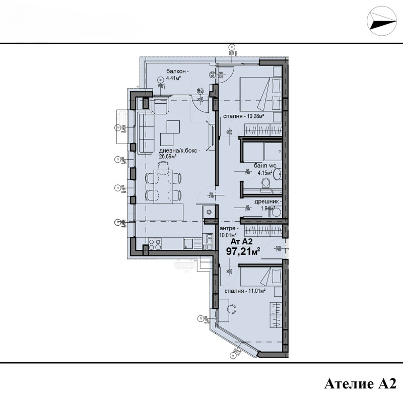 Na prodej  2 ložnice Sofia , Ljulin 5 , 97 m2 | 13062818 - obraz [5]