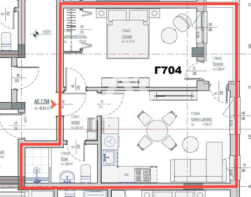 In vendita  1 camera da letto Pleven , Shirok tsentar , 55 mq | 59521708 - Immagine [3]
