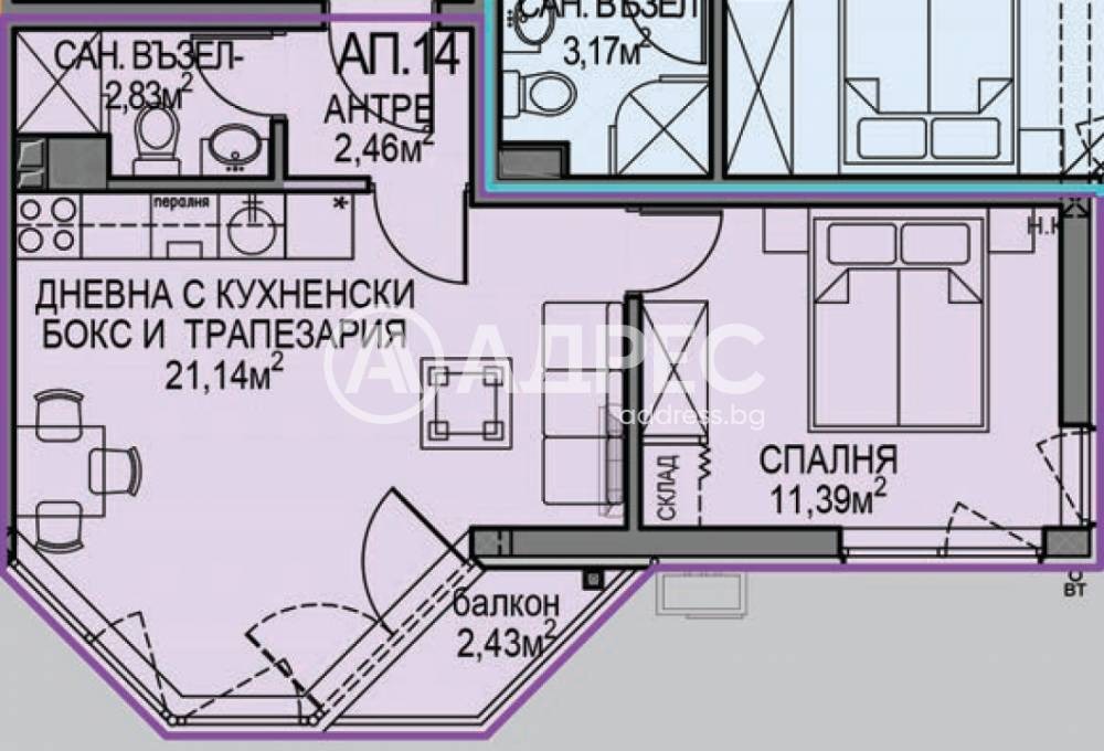 Продава 2-СТАЕН, гр. София, Обеля 2, снимка 4 - Апартаменти - 54042085