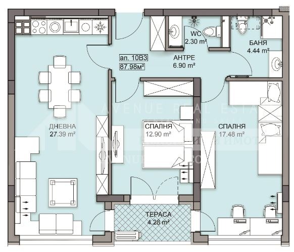 На продаж  2 спальні Пловдив , Гагарин , 104 кв.м | 87376736 - зображення [2]