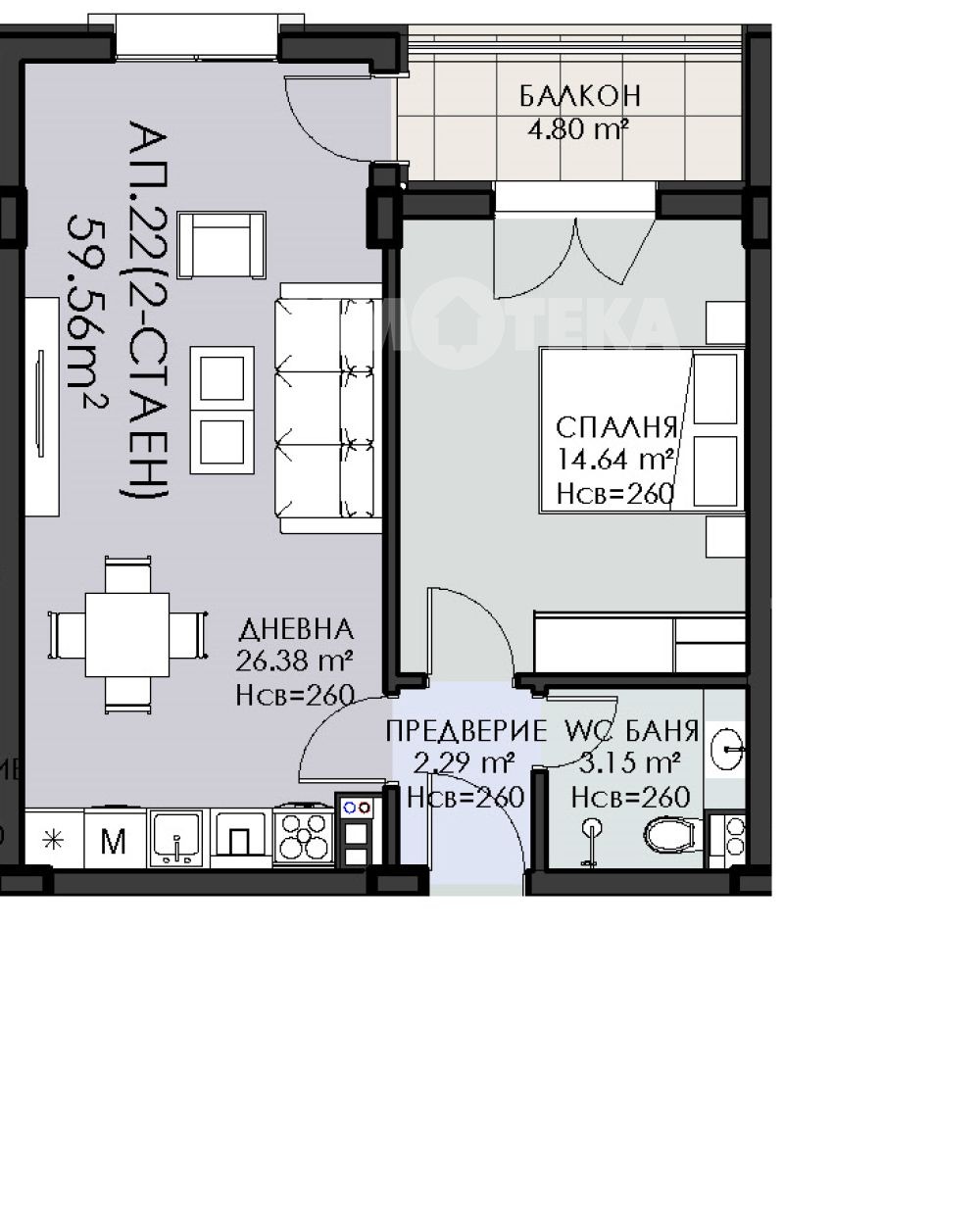 Продава 2-СТАЕН, гр. София, Овча купел, снимка 4 - Апартаменти - 54506993
