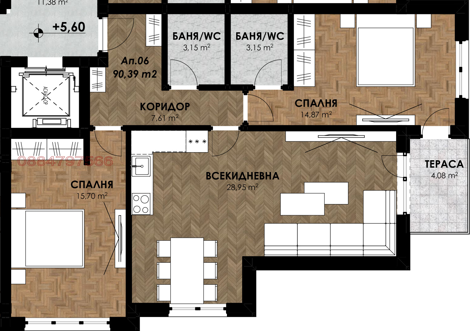 Продава 3-СТАЕН, гр. София, с. Лозен, снимка 3 - Апартаменти - 55725828