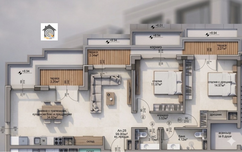 Продава 3-СТАЕН в град София, Малинова долина - 120 кв.м / 241 515 € » 472 362.28 лв., ИМОТЕН ЦЕНТЪР БЪЛГАРИЯ 2021