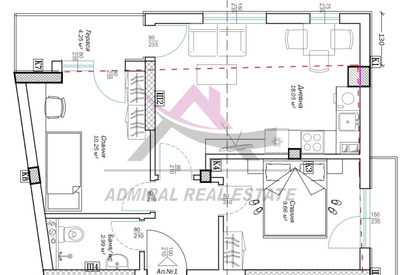 Na prodej  2 ložnice Varna , Cveten kvartal , 78 m2 | 14818316 - obraz [8]