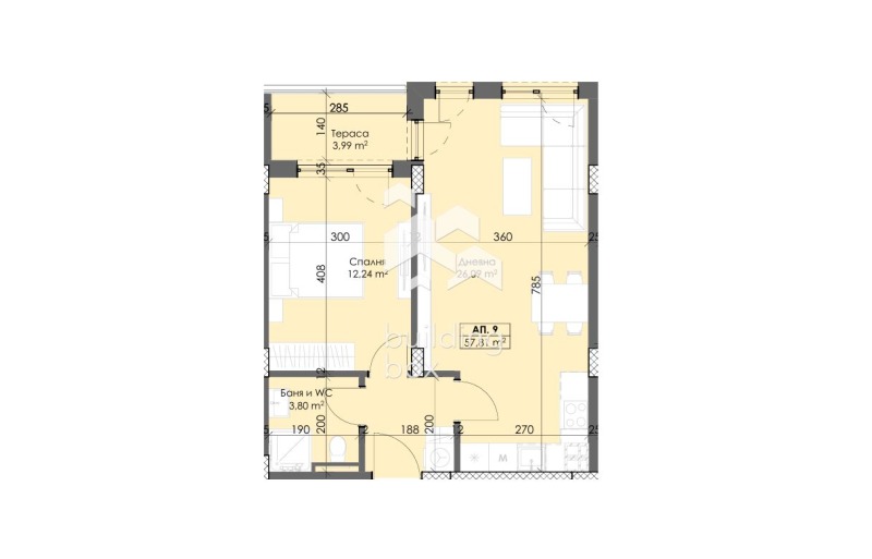 Eladó  1 hálószoba Plovdiv , Trakija , 71 négyzetméter | 84948437 - kép [2]