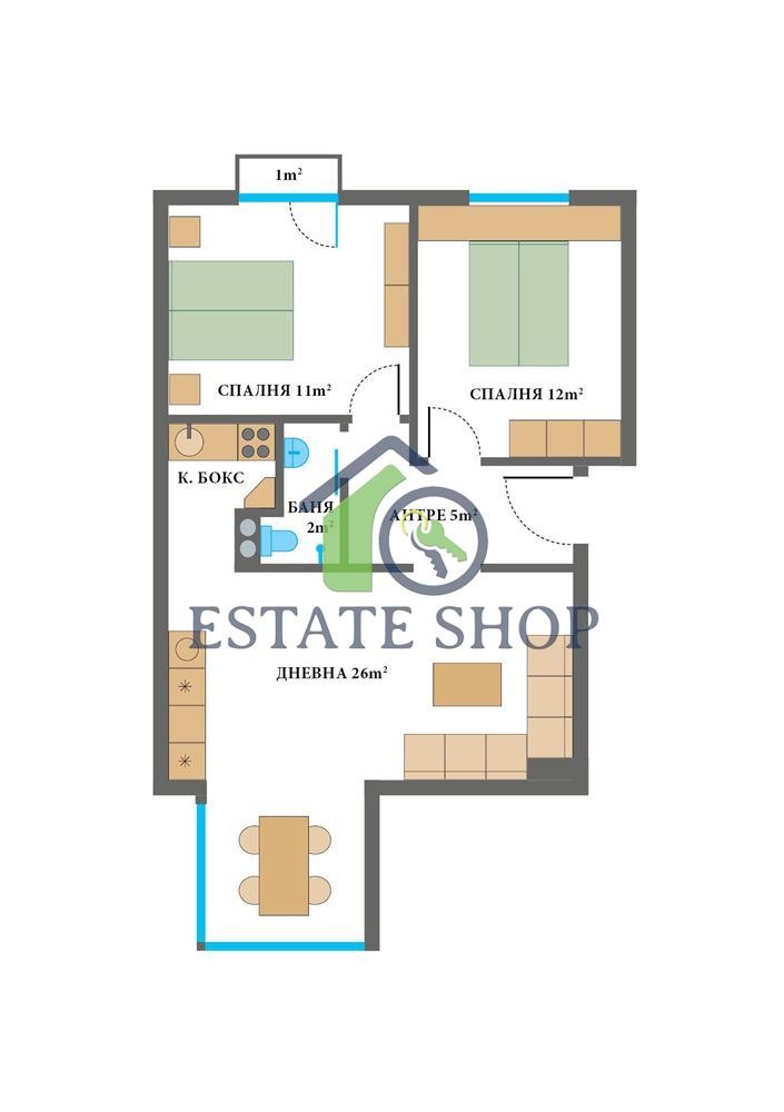 À venda  2 quartos Plovdiv , Karchiiaka , 60 m² | 69424246 - imagem [9]