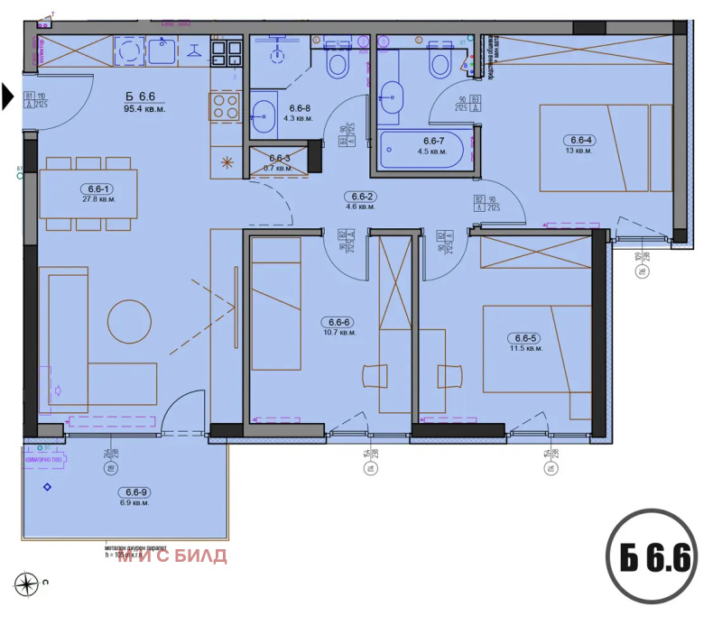 De vânzare  3 dormitoare Sofia , Levsci G , 110 mp | 35588501 - imagine [2]