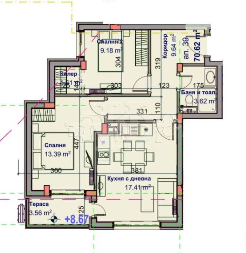 Satılık  2 yatak odası Varna , Vazrajdane 1 , 82 metrekare | 77415540 - görüntü [2]