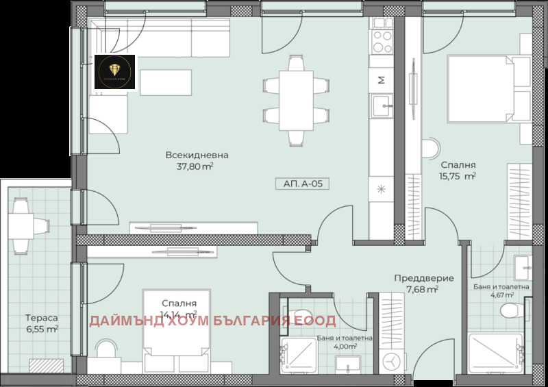 En venta  2 dormitorios Plovdiv , Ostromila , 123 metros cuadrados | 58747664 - imagen [2]