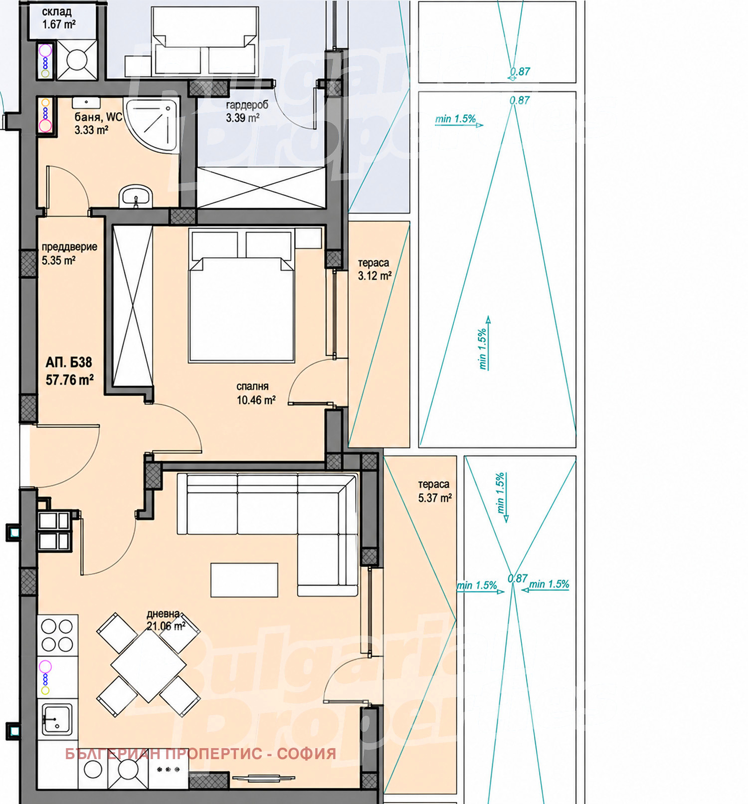 Продава 2-СТАЕН, гр. София, Овча купел 2, снимка 4 - Апартаменти - 55724824