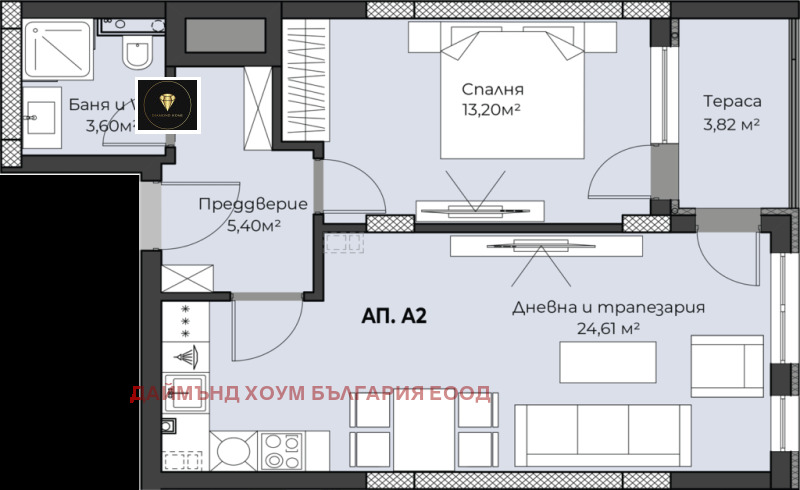 In vendita  1 camera da letto Plovdiv , Peshtersko shose , 72 mq | 34389614 - Immagine [2]