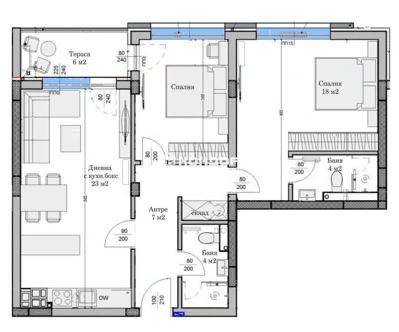 Til salg  2 soveværelser Plovdiv , Ostromila , 95 kvm | 43693644 - billede [3]
