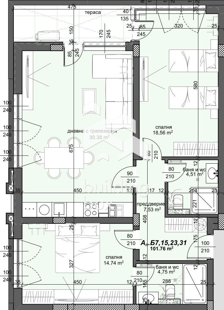 For Sale  2 bedroom Plovdiv , Trakiya , 125 sq.m | 52232515 - image [5]