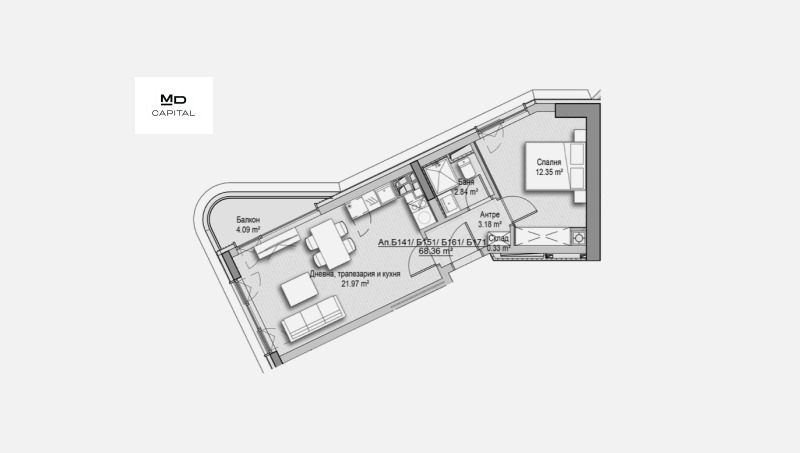 Продава 2-СТАЕН, гр. София, Витоша, снимка 3 - Aпартаменти - 48377330