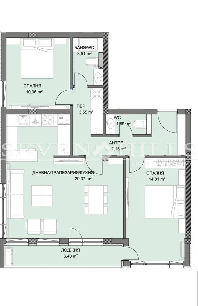 Продава 3-СТАЕН, гр. Пловдив, Христо Смирненски, снимка 3 - Aпартаменти - 48629985