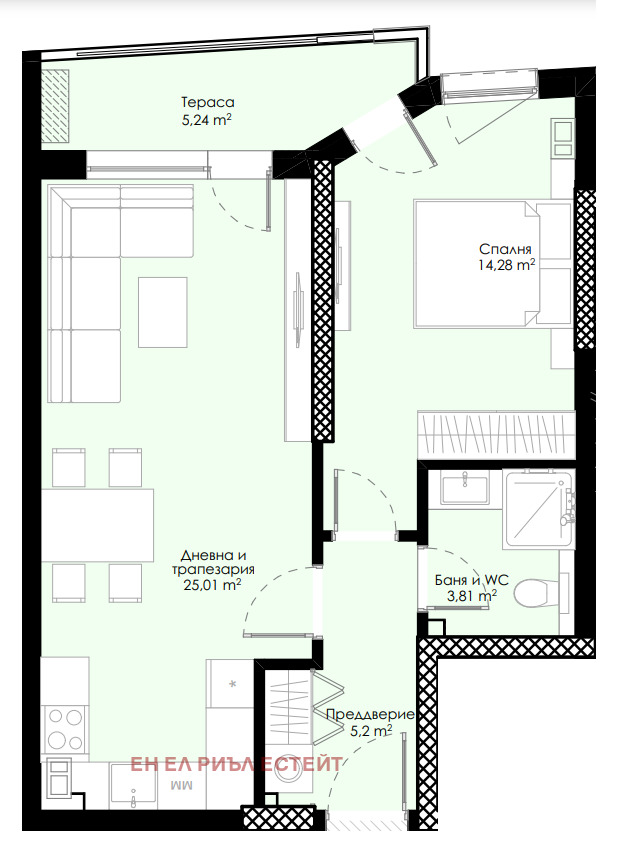 Na prodej  1 ložnice Plovdiv , Christo Smirnenski , 73 m2 | 62467505 - obraz [2]