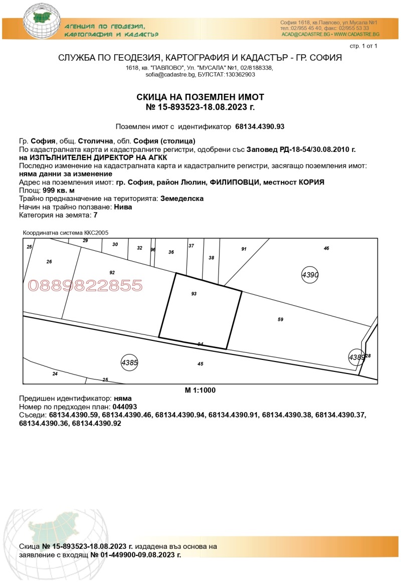 Продава ПАРЦЕЛ, гр. София, Филиповци, снимка 5 - Парцели - 47997753