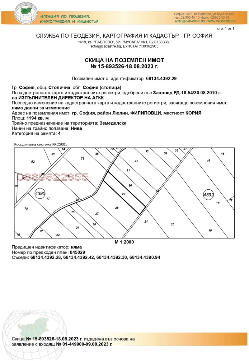 Продава ПАРЦЕЛ, гр. София, Филиповци, снимка 6 - Парцели - 47997753