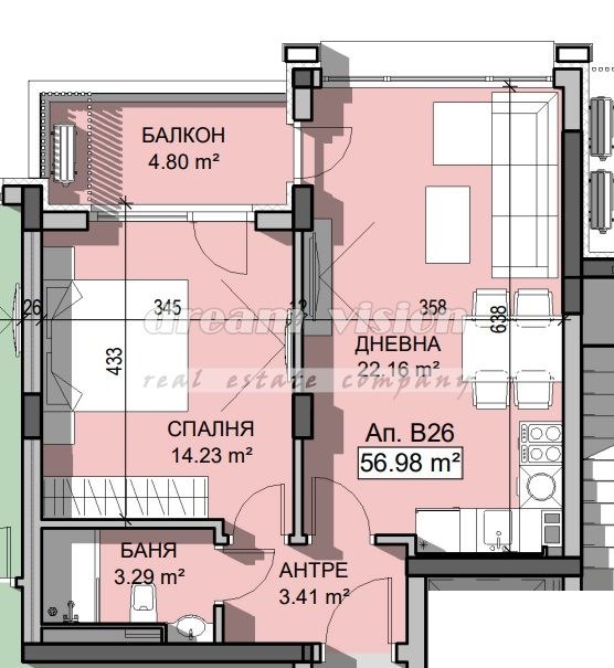 Satılık  1 yatak odası Sofia , Manastirski livadi , 66 metrekare | 64868696 - görüntü [2]