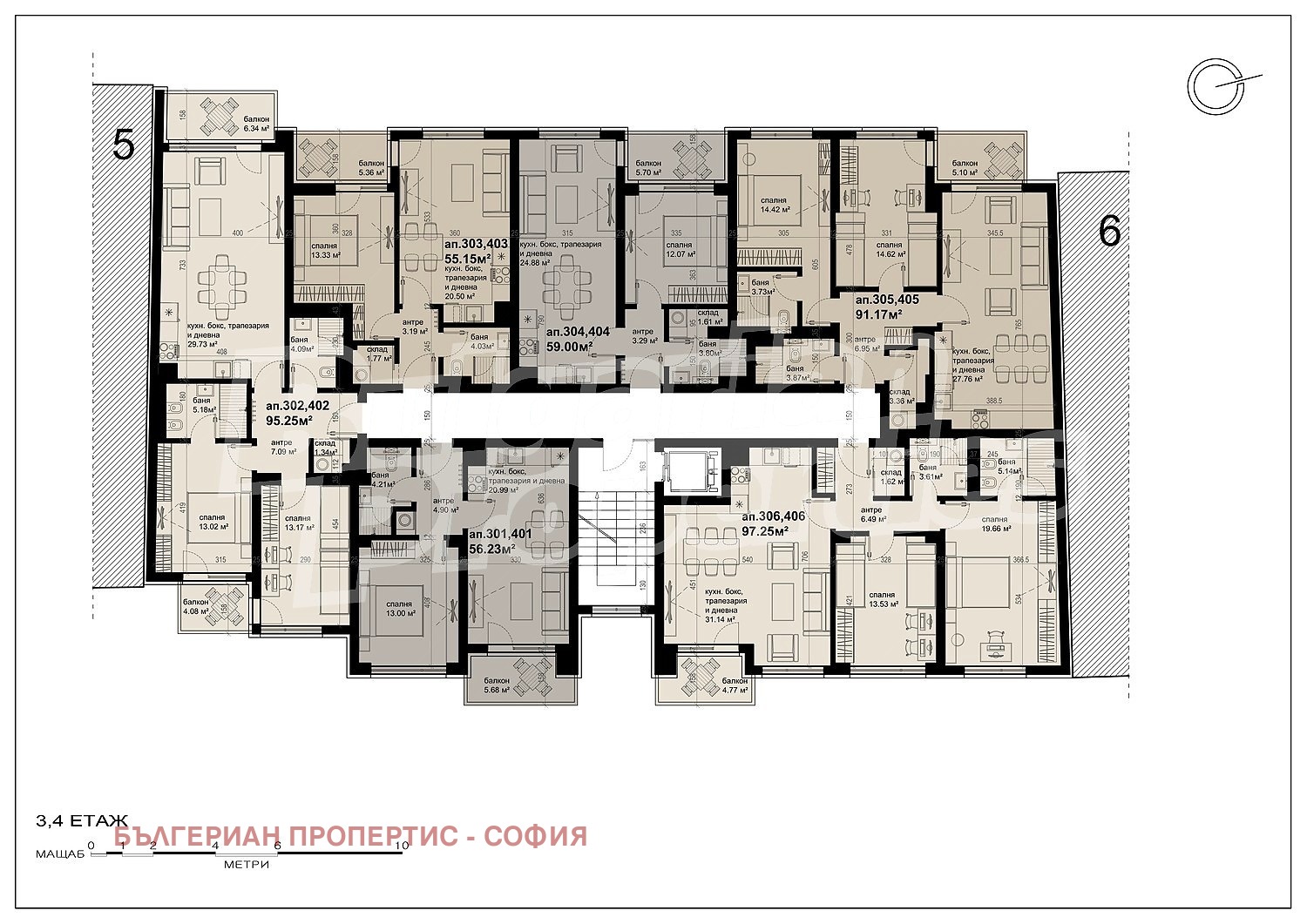 Продава 3-СТАЕН, гр. София, Зона Б-5, снимка 6 - Апартаменти - 54344917