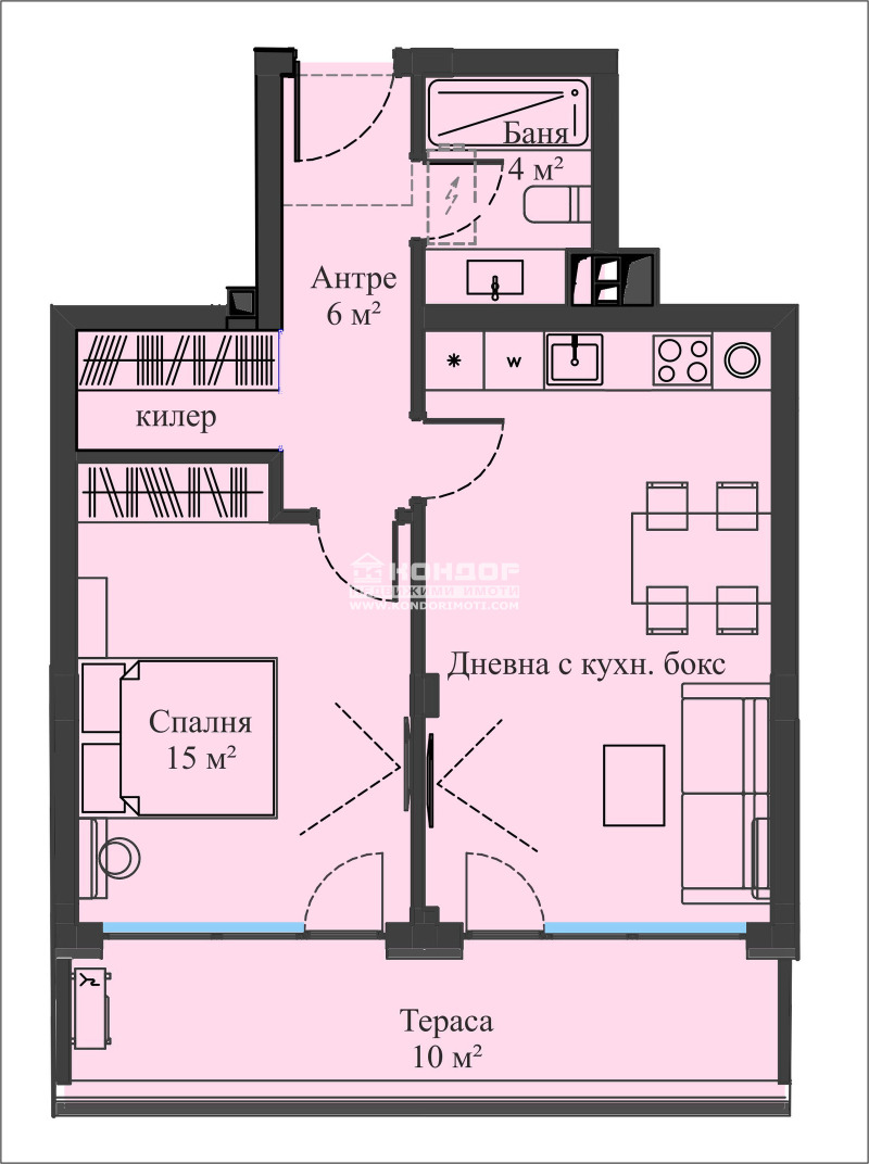 Zu verkaufen  1 Schlafzimmer Plowdiw , Hristo Smirnenski , 81 qm | 37901377 - Bild [2]