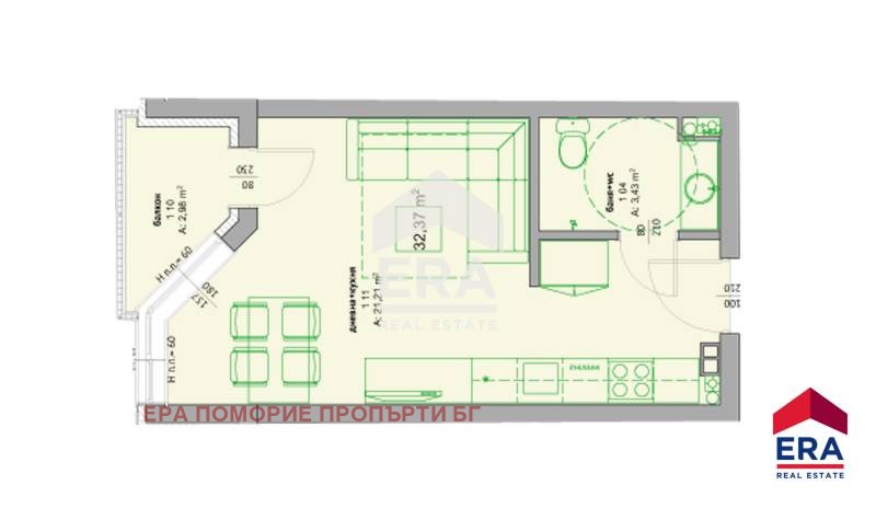 Продава 1-СТАЕН, гр. Поморие, област Бургас, снимка 2 - Aпартаменти - 48880067